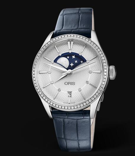 Review Oris Artelier Grande Lune Date Diamonds 36mm Replica Watch 01 763 7723 4951-07 5 18 66FC